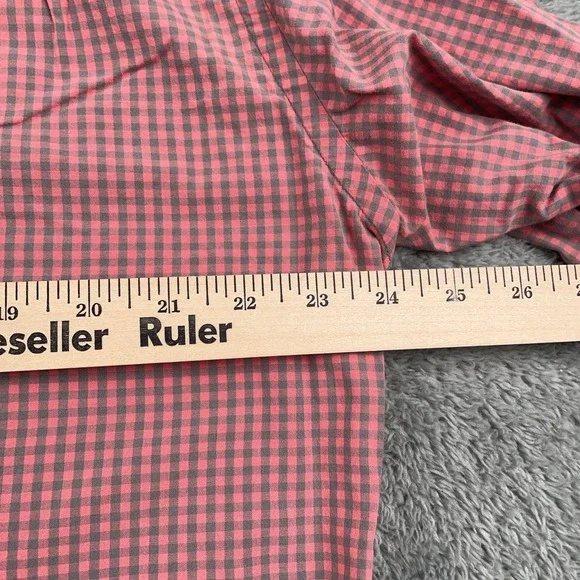 J Crew Shirt Mens XL Red Gray Gingham Check Button Down Cotton Preppy Casual - Picture 8 of 11